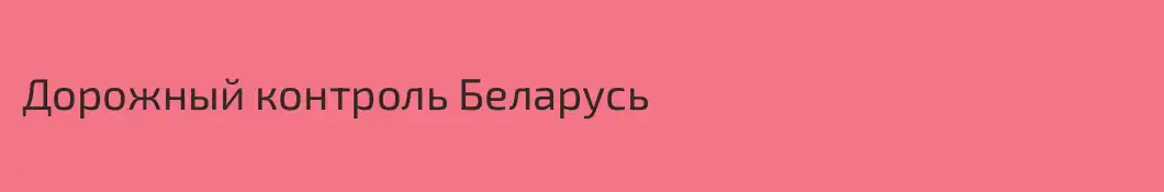 Дорожный контроль Беларусь